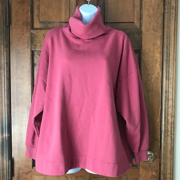 FINAL PRICE - GAP Dark Pink Loose Turtleneck Sweatshirt Medium - Picture 1 of 9